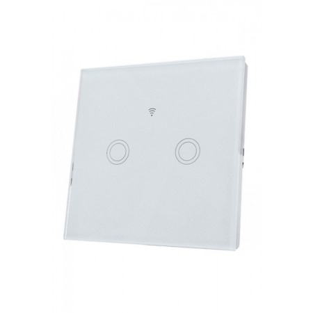 SMARTHOME - Intrerupator inteligent dublu SmartON/OFF Doty®, Wi-Fi, control distanta, 10A, Amazon Alexa si Google Home, fara nul,