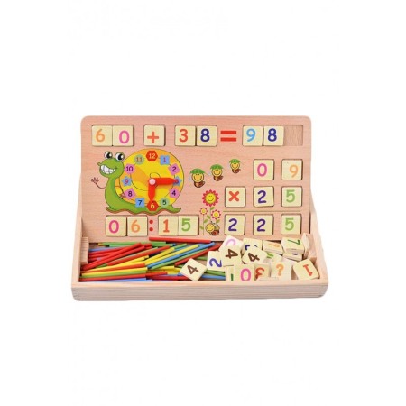 Joc de activitati interactive , multifunctional de calcul,ceas si tabla de desenat, lemn , Doty [6]