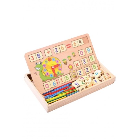 Joc de activitati interactive , multifunctional de calcul,ceas si tabla de desenat, lemn , Doty [3]