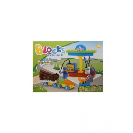 Jucarii & jocuri - Joc de construit , model benzinarie, 42 de piese, multicolor, Doty