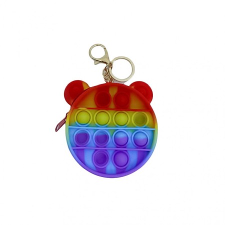 Jucarii & jocuri - Jucarie antistres Bear Pop One,tip breloc pentru copii, carabina inclusa,interactiva,8 cm , multicolor,
