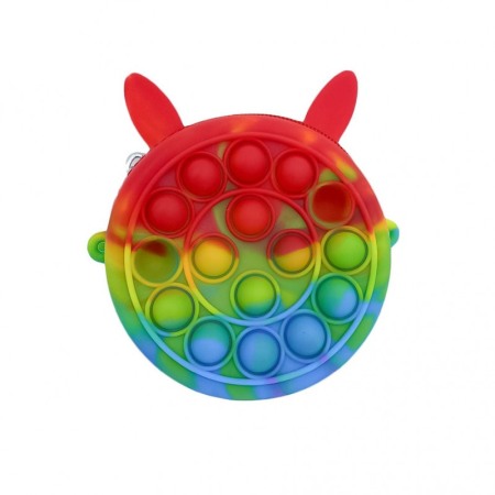 Jucarii & jocuri - Jucarie antistres Bunny Style Pop,tip gentuta pentru copii, lant inclus,interactiva,10 cm , multicolor,