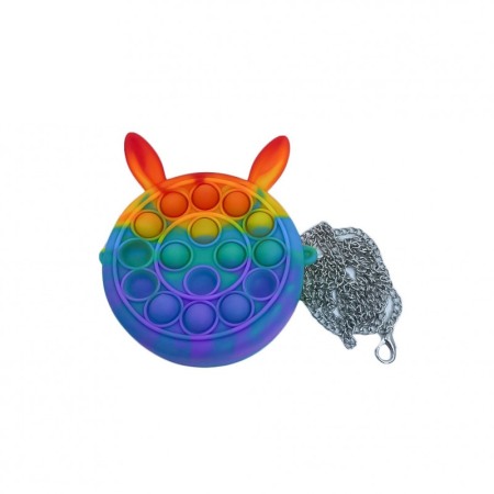 Jucarie antistres Bunny Style Pop,tip gentuta pentru copii, lant inclus,interactiva,10 cm , multicolor, [2]