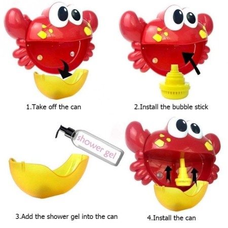 Jucarie crab de facut baloane, cu efecte luminoase si sonore,cutia cu baterii rezistenta la apa,rosu, Doty [2]