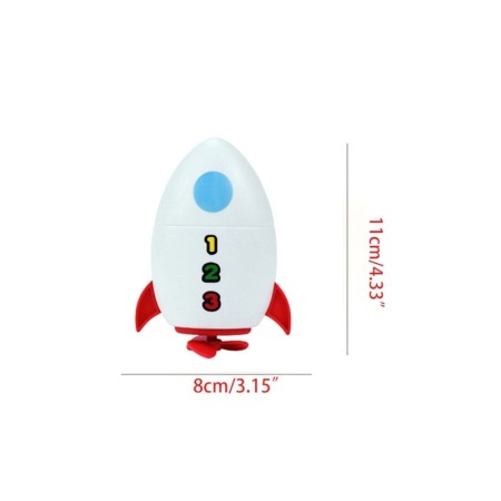 Jucarie de baie distractiva LittleSwimmer, forma racheta, nu necesita baterii, 11 cm, alb, Doty®️ [2]