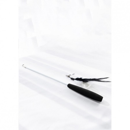 Jucarie interactiva pentru pisici RodToy, tip undita cu pene, distractiva, 36 cm, negru, Doty®️ [2]