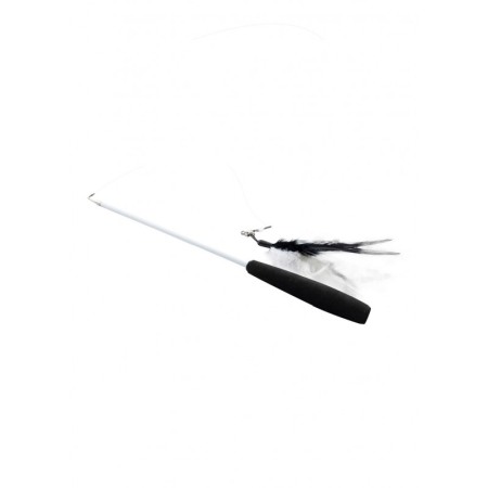 Jucarie interactiva pentru pisici RodToy, tip undita cu pene, distractiva, 36 cm, negru, Doty®️ [1]