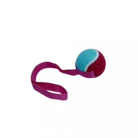 Jucării pentru câini - Jucarie interactiva Play Ball, cu minge si maner, interactiva, 35 cm ,roz/albastru,