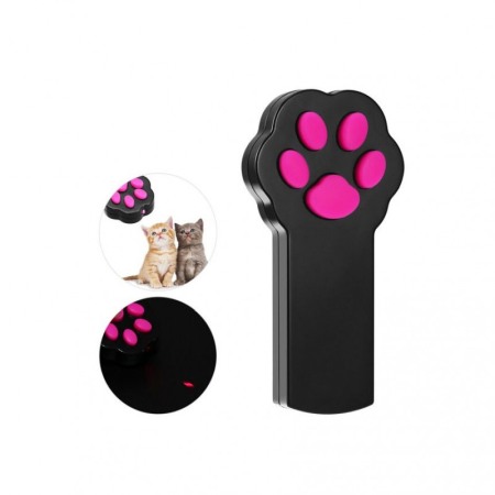 Jucarie laser pentru pisici ShowLight Paw, forma de labuta, dimensiuni reduse, interactiva, negru/roz, 10x5.5 cm [3]