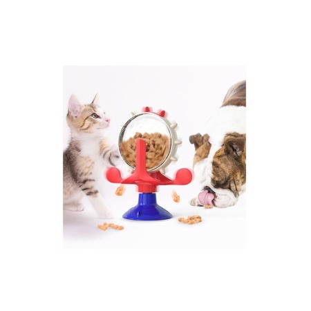 Jucarie multifunctionala pentru pisici Carousel Treats, rotativa, cu ventuza, interactiva, 16x7 cm, multicolora [2]