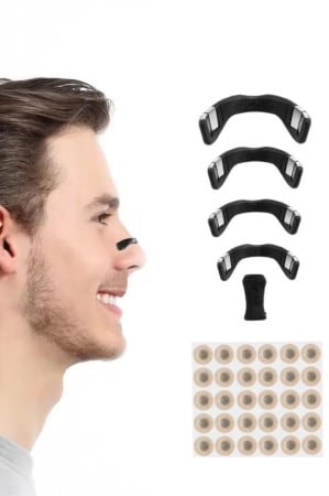 Kit dilatator nazal NoseFlow Pro Doty®, antisforait, magnetic, imbunatatire respiratie, 30 plasturi magnetici nas si 4 aplicatoare de dimensiuni diferite, eficient, sigur, negru [2]