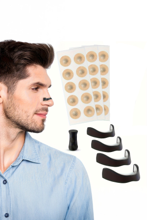 Kit dilatator nazal NoseFlow Pro Doty®, antisforait, magnetic, imbunatatire respiratie, 30 plasturi magnetici nas si 4 aplicatoare de dimensiuni diferite, eficient, sigur, negru [8]