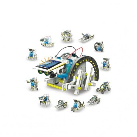 Jucarii & jocuri educative - Kit robot educational 14 in 1 SolarBots, distractic, tehnic, instructiuni detaliate,190 componente, multicolor