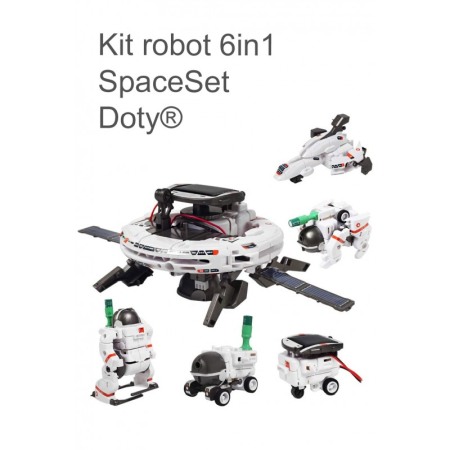 Kit robot educational DIY 6in1 SpaceSet Doty®, tehnic, instructiuni, 120 componente, multicolor, cu energie solara [3]