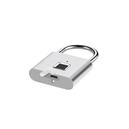 Lacat cu amprenta SmartUnlock, USB inclus, inregistreaza pana la 10 amprente, otel, argintiu, 4,6x7,6 cm, Doty®️ [3]
