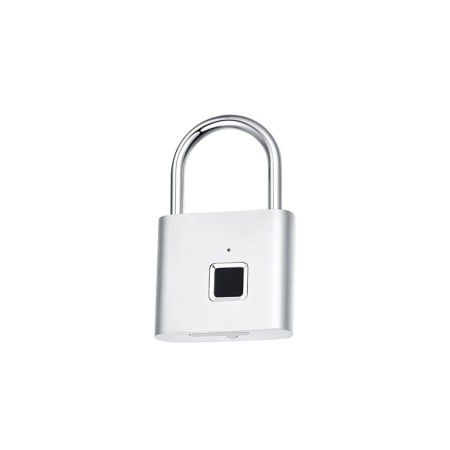 Lacat cu amprenta SmartUnlock, USB inclus, inregistreaza pana la 10 amprente, otel, argintiu, 4,6x7,6 cm, Doty®️ [2]