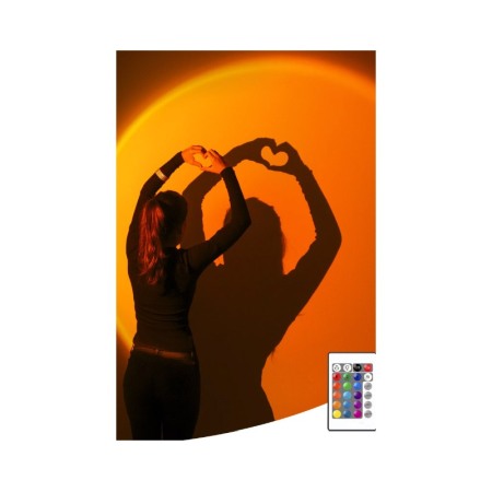 Lampa AmurgLight, cu telecomanda, lumina ambiental, atmosfera calma si placuta, rotatie 360 grade, USB inclus, negru [3]
