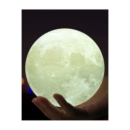 Lampa de veghe 3D FullMoon, forma de luna, stativ lemn inclus, se pot schimba culorile prin atingere,incarcare usb, alb,doty [2]