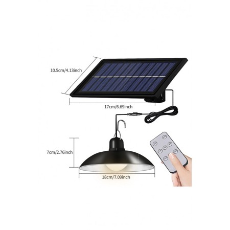 Lampa solara GreenLight, suspendata, cu telecomanda, lungimea firului 3 m, lumina ajustabila, 90 Lm/W, Doty®️ [3]