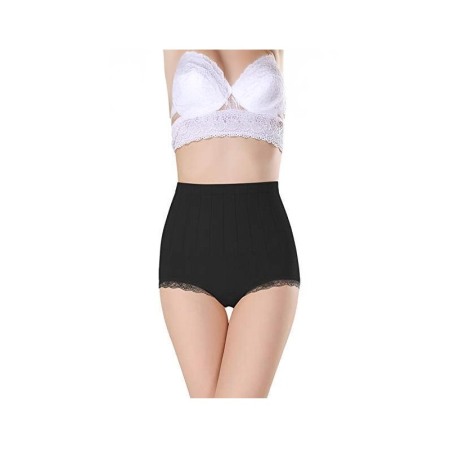 Lenjerie modelatoare No Tummy Doty®, cu talie inalta, control abdomen, fara cusaturi, cu dantela, negru, marime universala [2]