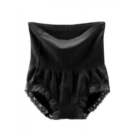 Lenjerie modelatoare No Tummy Doty®, cu talie inalta, control abdomen, fara cusaturi, cu dantela, negru, marime universala [4]