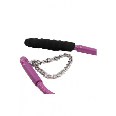 Lesa Akira pentru caini de talie mare , rezistenta, confortabila,maner cu burete,100 cm, roz [4]