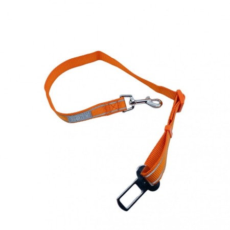 Transport și accesorii auto - Lesa caine RoadTrip Leash, pentru centura de siguranta de la masina, portocaliu, 75/50 cm