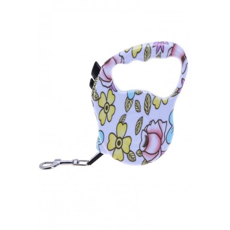 Lesa de 3 m retractabila pentru animale de companie, model cu flori, Doty [1]