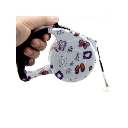 Lesa de 5 m retractabila cu blocator pentru animale de companie, model fluturas, Doty [2]