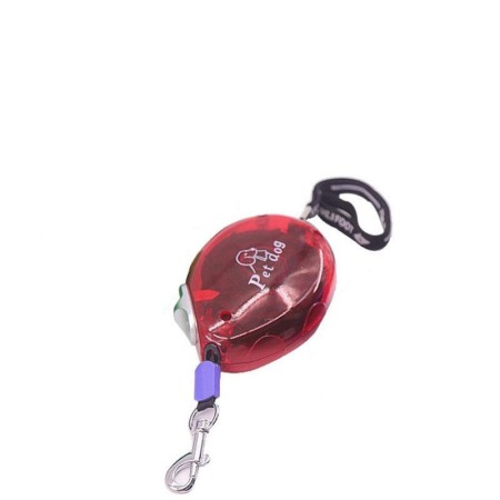 Lesa de mana automata si retractabila pentru caini si pisici, 2.5 m, rosu, Doty [2]