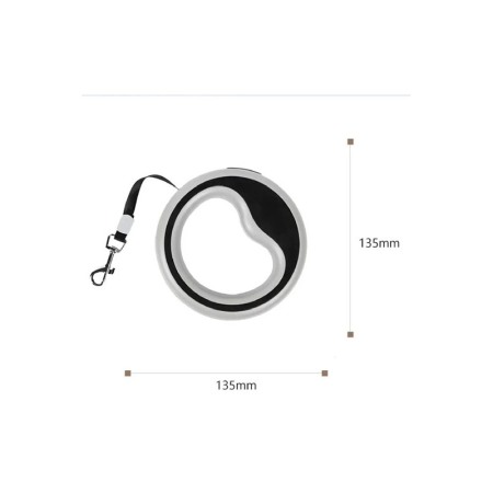 Lesa retractabila CircleLeash Doty®, pentru caini de talie mica/medie, design ergonomic, 2, 5 m, negru/gri [2]