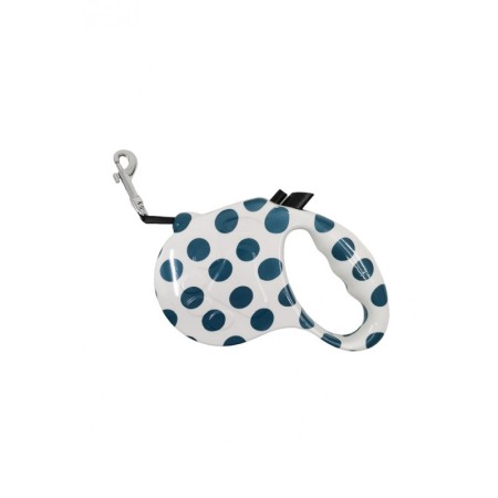 Lesa retractabila PlushLeash Doty®, 5m, design creativ, pentru animalele de companie de talie medie, alb/albastru [3]