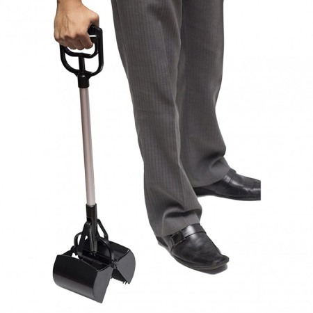 Lopata tip cleste pentru curatat excremente PoopCatcher, 70x13.5x12.5 cm, negru [4]