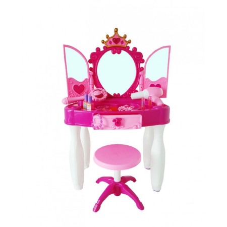 Masuta de Make-Up pentru Fete Glamour Mirror , Cu conectare Mp3 Player pentru Melodii , Lumini si Sunete incluse , Multiple acce [0]