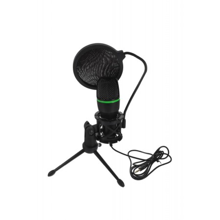 Microfon capacitiv USB PodLive Doty®,pentru streaming, cu trepied, pentru PC, sunet omnidirectional,negru/verde [7]