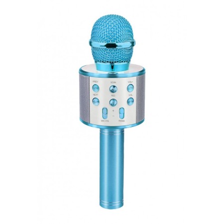 Microfon profesional de karaoke Let's sing, conexiune bluetooth 4.1, Hi-Fi ,cablu incarcare, difuzor incorporat, albastru,doty [3]
