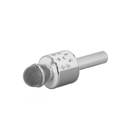 Microfon profesional de karaoke Let's sing, conexiune bluetooth 4.1, Hi-Fi ,cablu incarcare, difuzor incorporat, argintiu,doty [3]