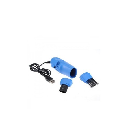 Mini aspirator USB Clean Fast, curatare tastatura sau echipamente birou, 2 capete,albastru [4]