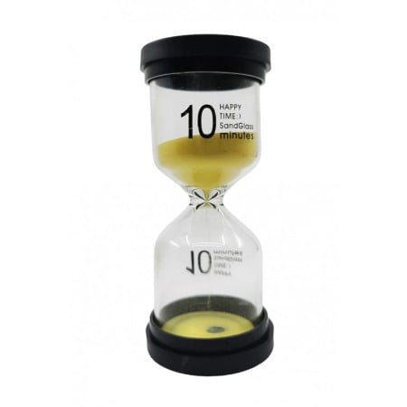 IDEEI DE CADOURI - Mini clepsidra decorativa cu nisip TimesSand Doty®, durata 10 min, 10x4.5 cm, design minimalist, galben