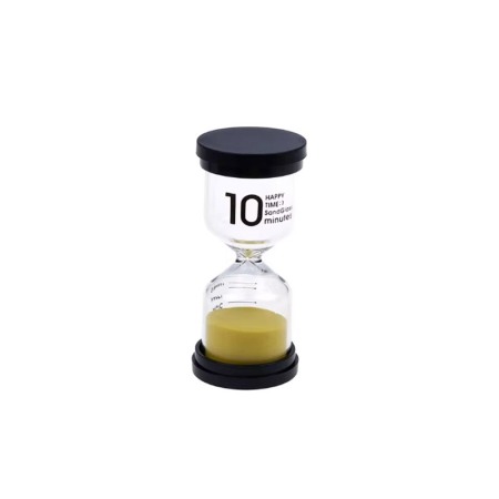 Mini clepsidra decorativa cu nisip TimesSand Doty®, durata 10 min, 10x4.5 cm, design minimalist, galben [1]