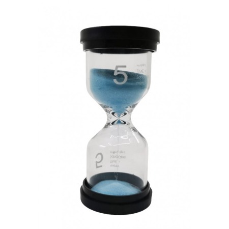 IDEEI DE CADOURI - Mini clepsidra decorativa cu nisip TimesSand Doty®, durata 5 min, 10x4.5 cm, design minimalist, albastru