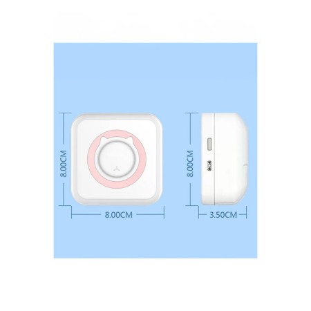 Mini imprimanta JustPrint, portabila, termica, conectare prin bluetooth, alb/roz, Doty® [2]