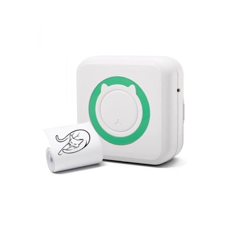 SMARTHOME - Mini imprimanta JustPrint, portabila, termica, conectare prin bluetooth, alb/verde, Doty®