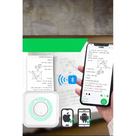 Mini imprimanta JustPrint, portabila, termica, conectare prin bluetooth, alb/verde, Doty® [8]