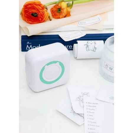 Mini imprimanta JustPrint, portabila, termica, conectare prin bluetooth, alb/verde, Doty® [4]