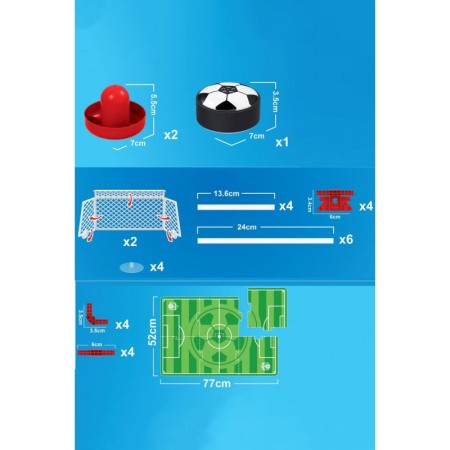 Mini joc fotbal de masa Foosball Game, pentru 2 jucatori, minge pe aer, 77 x 52 cm, mutlicolor, Doty®️ [4]