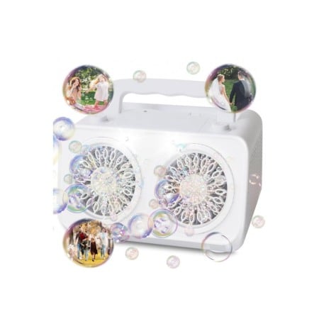 FUN GADGET - Mini Masina automata de facut baloane de sapun BubblesFantasy Doty®, cu baterii, 20000+ baloane de sapun/min, alb