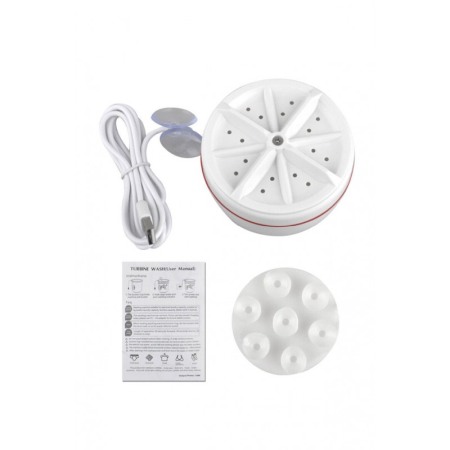 Mini masina de spalat SmartWashing Machine, pentru haine sau vesela, conectare USB, 9x5 cm, alb, Doty®️ [3]