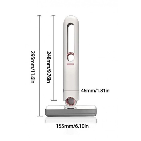 Mini mop MCleaner pentru suprafete si geamuri, cu sistem autostoarcere,burete inclus, 30x15 cm, alb, Doty®️ [2]