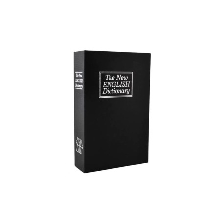 IDEEI DE CADOURI - Mini seif BookValue, forma de carte , cu cheita, sigur, design realist, 18x12 cm , negru